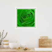 Poster Abstrait Emerald Green Rose Center Photographie (Cuisine)