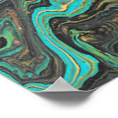 Poster Abstrait en acrylique turquoise Radio King (Coin)