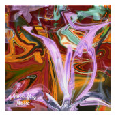 Poster Abstrait en marbre liquide coloré brillant (Devant)