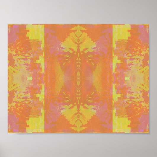 Poster Abstrait en orange et jaune (Devant)