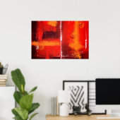 Poster Abstrait en rouge (Bureau à domicile)