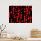 Poster Abstrait en rouge et noir (Cuisine)