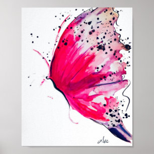 Poster Abstrait en toile Papillon Premium (8x10)