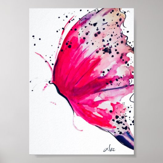 Poster Abstrait en toile Premium Papillon (5x7) (Devant)