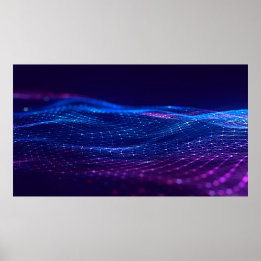 Poster Abstrait espace polygonal bas poly foncé arrière - (Devant)