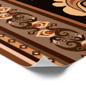 Poster Abstrait ethnique rayé ornemental vintage backgrou (Coin)