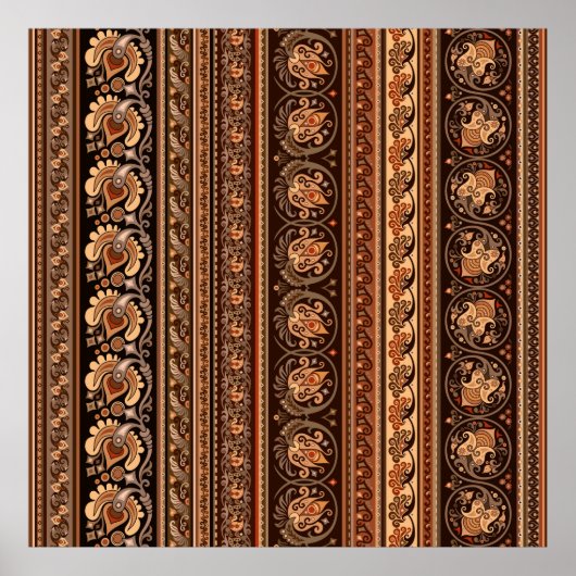 Poster Abstrait ethnique rayé ornemental vintage backgrou (Devant)