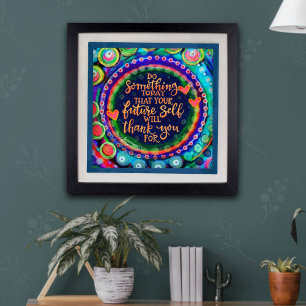 Poster Abstrait Faire Quelque Chose Aujourd'Hui Citer L'I