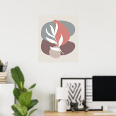 Poster Abstrait Feuille blanche minimale Coutume moderne (Bureau à domicile)