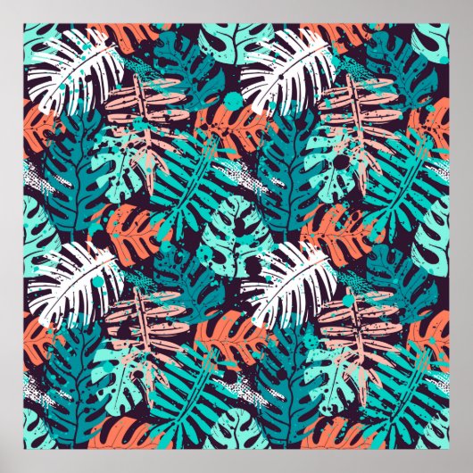 Poster Abstrait feuille tropical motif. Créatif (Devant)