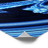 Poster Abstrait "Fleur" de néon bleu (Coin)