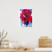 Poster Abstrait fleuri Etoile de Holland Art Rose (Cuisine)