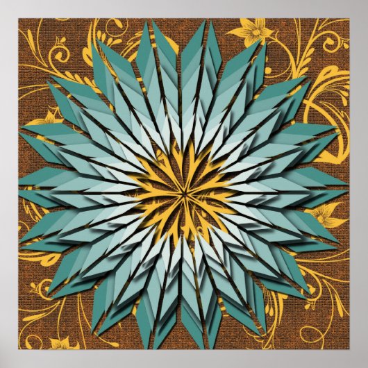 Poster Abstrait Floral Earth Tone (Devant)