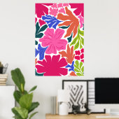 Poster Abstrait floral éclatant et audacieux (Bureau à domicile)