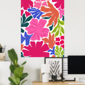 Poster Abstrait floral éclatant et audacieux (Bureau à domicile)