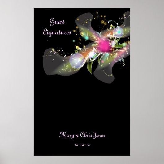Poster Abstrait Floral Guest Signature (Devant)