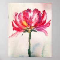 Poster Abstrait Floral Premium 5x7 en toile brilla