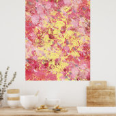 Poster Abstrait floral rose (Cuisine)