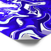 Poster Abstrait fluide en bleu et blanc (Coin)
