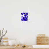 Poster Abstrait fluide en bleu et blanc (Cuisine)
