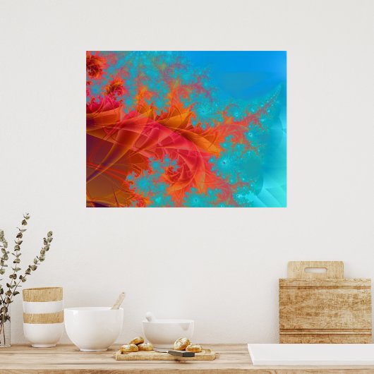 Poster Abstrait fractal 1 (Cuisine)