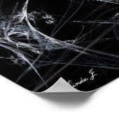 Poster Abstrait Fractal Spider Web sur toile noire (Coin)