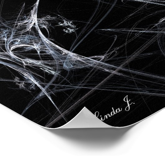 Poster Abstrait Fractal Spider Web sur toile noire (Coin)