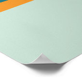 Poster Abstrait funky milieu du siècle aqua, orange, sarc (Coin)