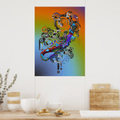 Poster abstrait Gecko (Cuisine)