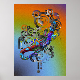 Poster abstrait Gecko