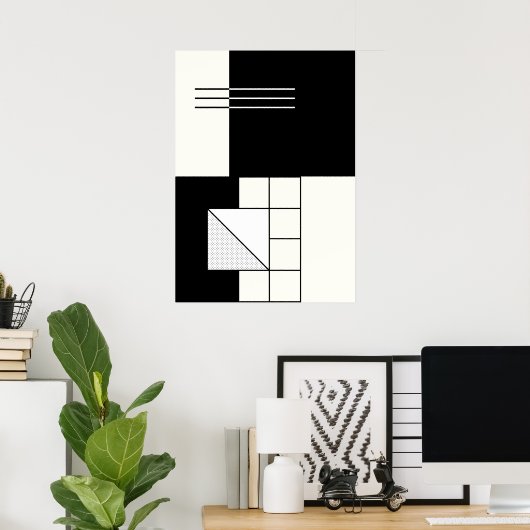 Poster Abstrait géométrique (Bureau à domicile)
