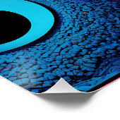Poster Abstrait géométrique bleu rose (Coin)