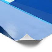 Poster Abstrait Géométrique Gras en Bleus Froids (Coin)