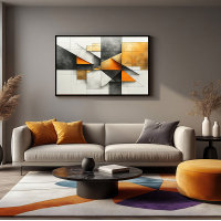 Abstrait Géométrique Industriel Orange Or Gris
