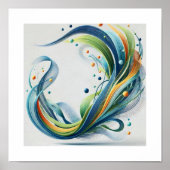 Poster Abstrait géométrique Psychédélique couleur de mur  (Devant)