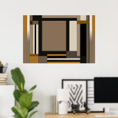 Poster Abstrait Géométrique Tons Terreux Modernes (Bureau à domicile)
