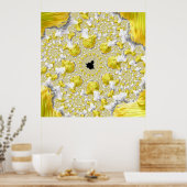 Poster Abstrait Gold Fractal (Cuisine)