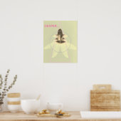 Poster Abstrait Gold Poisson Wallart (Cuisine)