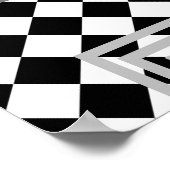 Poster Abstrait Gray blanc noir géométrique (Coin)