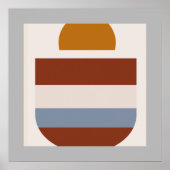 Poster Abstrait gris bordo couleurs naturelles (Devant)