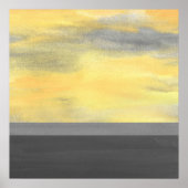 Poster Abstrait gris jaune (Devant)