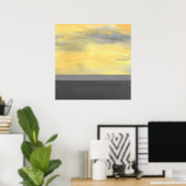 Poster Abstrait gris jaune (Bureau à domicile)