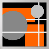 Poster Abstrait gris orange noir blanc AP0001 (Devant)