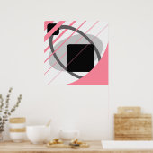 Poster Abstrait gris rose blanc cassé noir AP0002 (Cuisine)