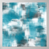 Poster Abstrait gris turquoise (Devant)