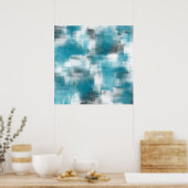Poster Abstrait gris turquoise (Cuisine)