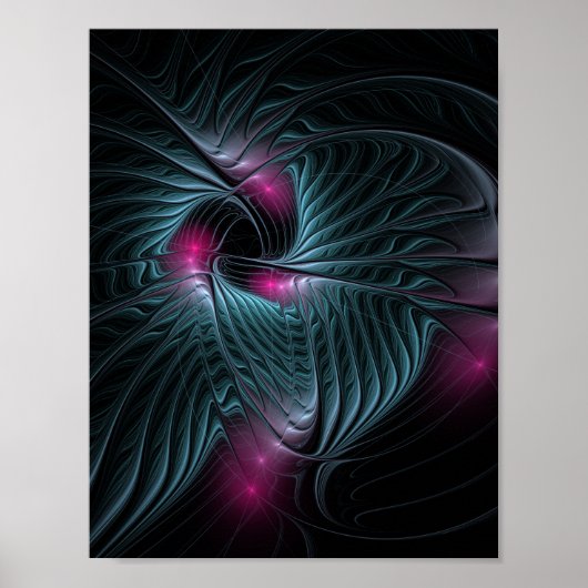 Poster Abstrait Imaginaire coloré fractal (Devant)