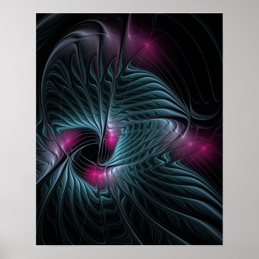 Poster Abstrait Imaginaire coloré fractal (Devant)