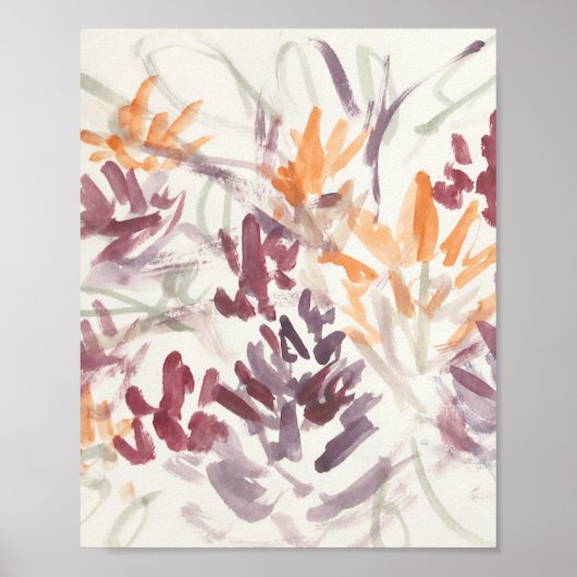Poster Abstrait Jardin de fleurs Peinture Expressionnisme (Devant)