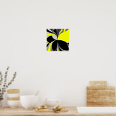 Poster Abstrait jaune gris noir (Cuisine)